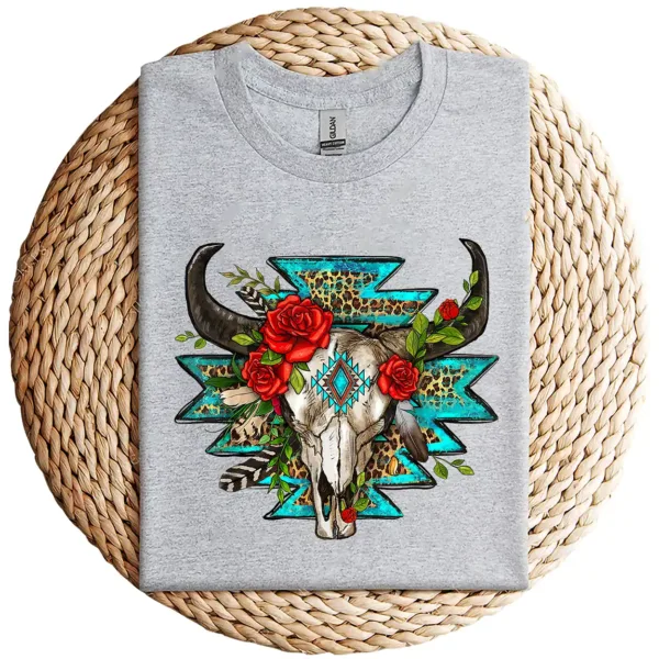 5-2-6.webp Turquoise Boho T-Shirt – Southwestern Style Graphic Tee – Vintage Bohemian Design – Casual Summer Top – Festival & Country Outfit