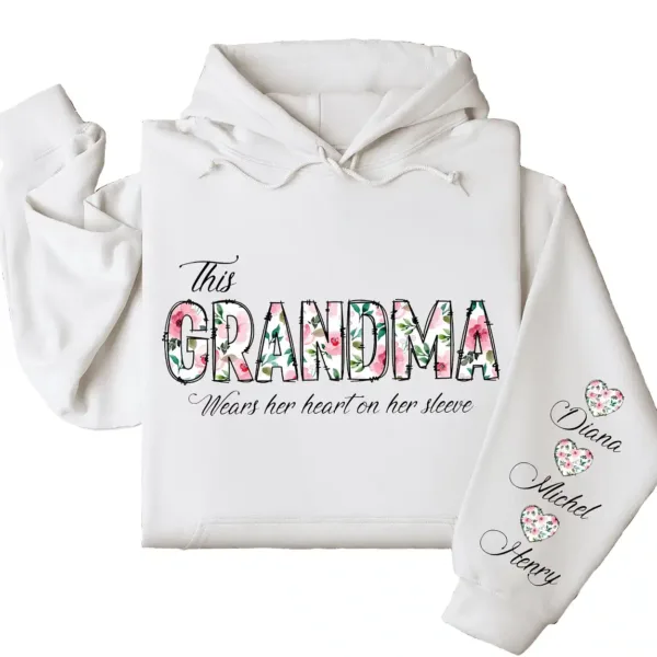 5-3-11.webp This Grandma Wears Her Heart on Her Sleeve Hoodie – Custom Hoodie with Kids’ Names, Personalized Mother’s Day Gift for Grandma