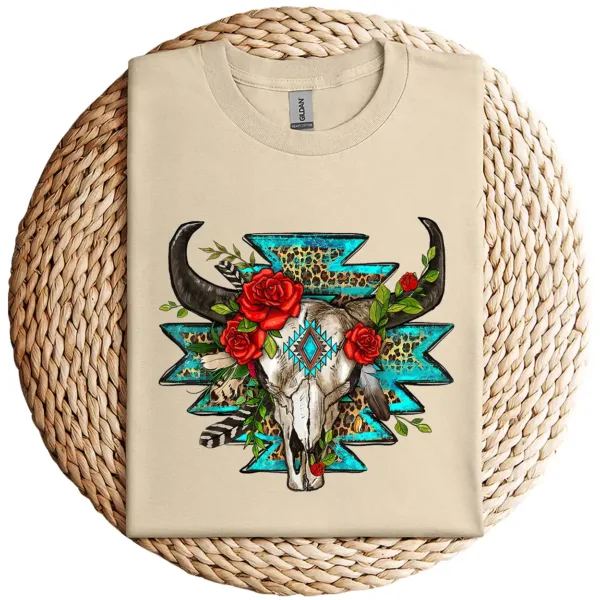 5-3-6.webp Turquoise Boho T-Shirt – Southwestern Style Graphic Tee – Vintage Bohemian Design – Casual Summer Top – Festival & Country Outfit