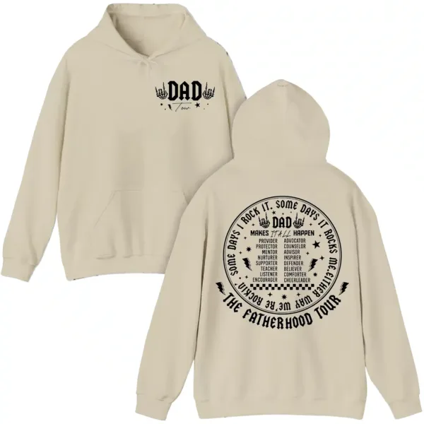 Fatherhood Tour, Sometimes I Rock It Sometimes It Rocks Me Hoodie, Dad Life Shirt, Fathers Day Gift, Funny Fatherhood Hoodie, Dad Rock Tour