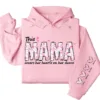 This Mama Wears Her Heart on Her Sleeve Hoodie – Personalized Mama with Kids’ Names, Cute Gift for Mom or Wife
