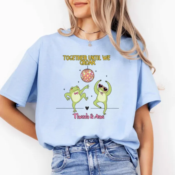 5-5-scaled-1.jpeg Custom Frog T-Shirt - Personalized Name - Unisex Retro Frog Shirt - Cottagecore Froggy Tee - Valentine's Day Anniversary Gift