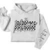 Retro This Mama Wears Her Heart on Her Sleeve Hoodie – Custom Checkered Heart Design with Kids’ Names, Personalized Mother’s Day Gift for Mom