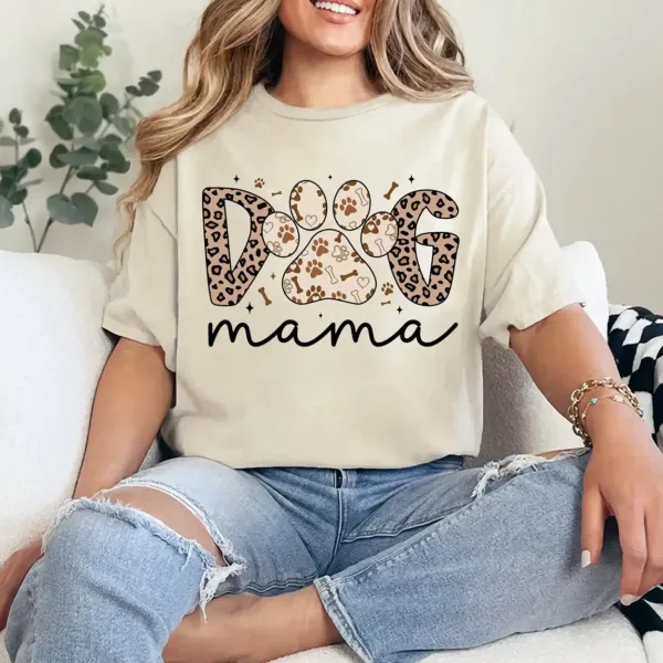 6-1-12.webp Dog Mama T-Shirt with Leopard Print – Retro Dog Mom Graphic Tee, Cute Gift for Pet Moms, Mother's Day Shirt for Dog Lovers, Trendy Mama Outfit