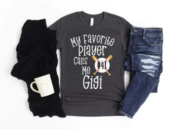 Personalized Gigi Baseball Shirt - Custom Gigi Gift for Baseball Lovers - My Favorite Player Calls Me Gigi