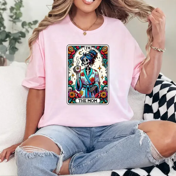 The Mom Tarot Card Skeleton Mama Halloween Mother's Day T-Shirt - Unisex, Gift for Halloween Day,  Gift for Mama