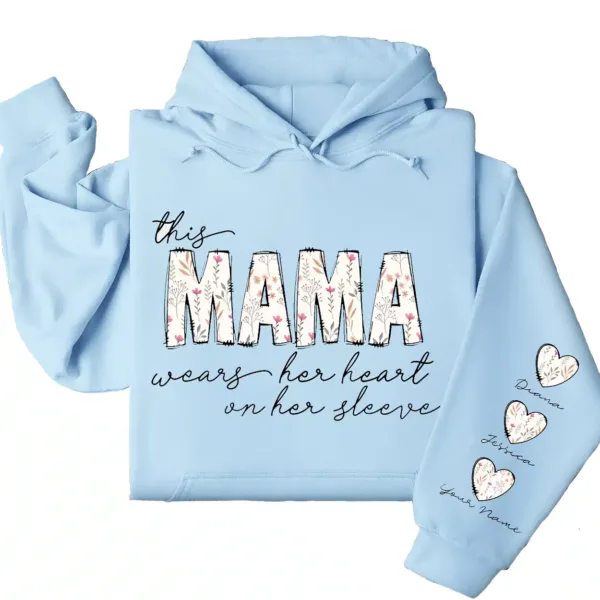 6-2-11.webp This Mama Wears Her Heart on Her Sleeve Hoodie – Custom Hoodie with Kids’ Names, Personalized Mother’s Day Gift for Mama