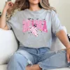 Mama Halloween Cute Ghost Trendy Checkered Pink Men Women T-Shirt - Unisex, Gift for Halloween Day,  Gift for Mama