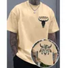 AZTEC Boho Cow Skull Shirt – Western Floral Skull Tee – Vintage Desert Aesthetic – Southwestern Feathers & Flowers Graphic T-Shirt