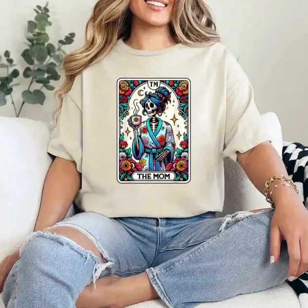 The Mom Tarot Card Skeleton Mama Halloween Mother's Day T-Shirt - Unisex, Gift for Halloween Day,  Gift for Mama