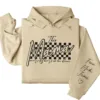Retro This Mama Wears Her Heart on Her Sleeve Hoodie – Custom Checkered Heart Design with Kids’ Names, Personalized Mother’s Day Gift for Mom