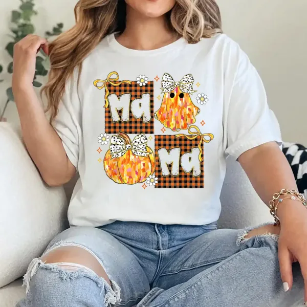7-1-1-1.webp Pumpkin Mama Halloween Autumn Halloween Mom Mother Women T-Shirt - Unisex, Gift for Halloween Day, Gift for Mama