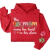 This Dog Mom Wears Her Heart on Her Sleeve Hoodie – Custom Hoodie with Kids’ Names, Personalized Mother’s Day Gift for Mom