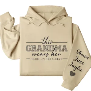 7-1-8.webp This Grandma Wears Her Heart On Her Sleeve Hoodie – Personalized Leopard Print Grandma Shirt, Cute Birthday's or Mother’s Day Gift