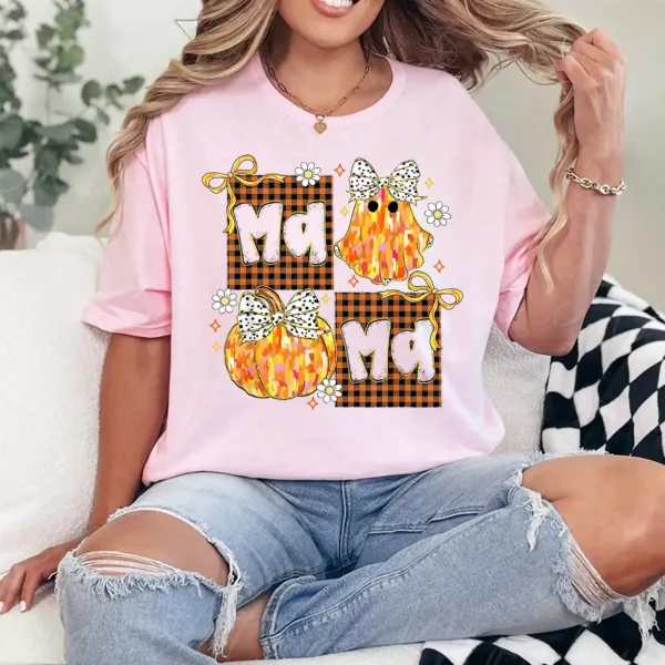 7-2-1-1.webp Pumpkin Mama Halloween Autumn Halloween Mom Mother Women T-Shirt - Unisex, Gift for Halloween Day, Gift for Mama