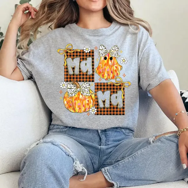 7-3-1-1.webp Pumpkin Mama Halloween Autumn Halloween Mom Mother Women T-Shirt - Unisex, Gift for Halloween Day, Gift for Mama