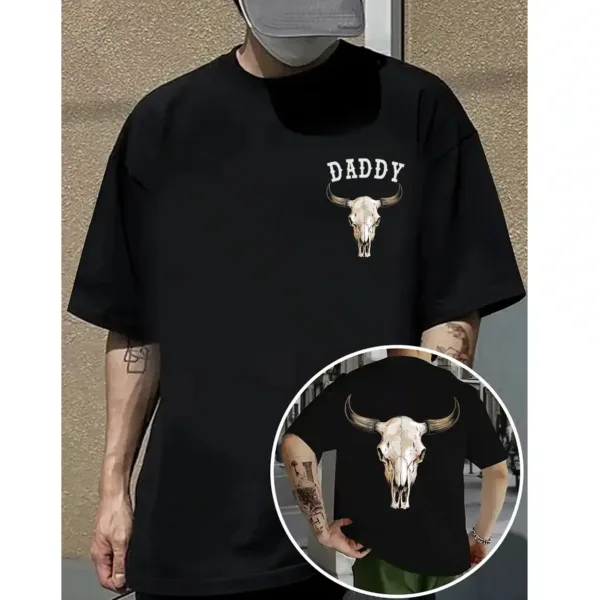 7-3-4.webp Boho Cow Skull T-Shirt – Aztec Inspired Graphic Tee – Southwestern Style – Vintage Cowgirl Country Shirt – Western Boho Fashion