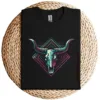 7-3-5.webp Vaporwave Longhorn Cow Skull T-Shirt – 80s 90s Retro Style Graphic Tee – Vintage Cattle Skull Art – Neon Aesthetic Vaporwave Shirt
