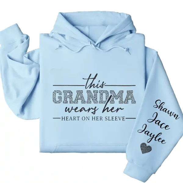 7-3-8.webp This Grandma Wears Her Heart On Her Sleeve Hoodie – Personalized Leopard Print Grandma Shirt, Cute Birthday's or Mother’s Day Gift