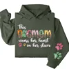 This Dog Mom Wears Her Heart on Her Sleeve Hoodie – Custom Hoodie with Kids’ Names, Personalized Mother’s Day Gift for Mom