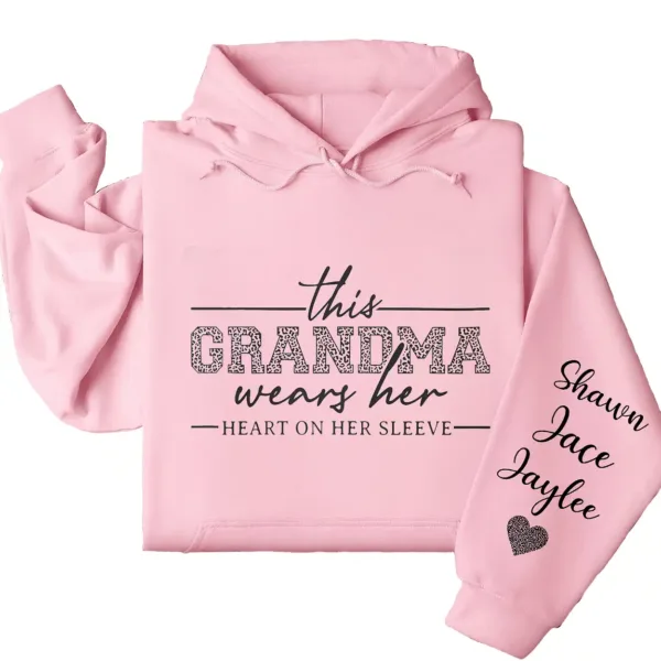 7-5-2.webp This Grandma Wears Her Heart On Her Sleeve Hoodie – Personalized Leopard Print Grandma Shirt, Cute Birthday's or Mother’s Day Gift
