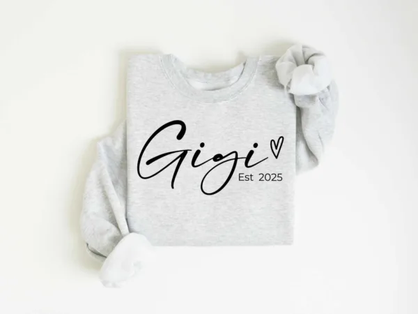 7-8.jpeg Personalized Gigi Est Sweatshirt, Mother's Day Gift, Grandma Sweatshirt, Gift for Grandmother, Nana Sweatshirt, Grammy Mimi Nonny Sweatshirt