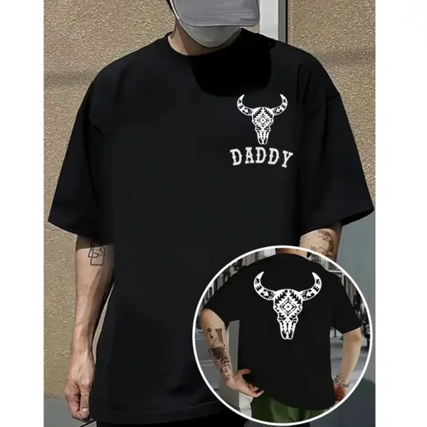 Boho Cow Skull T-Shirt – Western Aztec Bull Skull Tee – Wild West Cowboy & Cowgirl Shirt – Rodeo Graphic – Perfect Western Life Gift