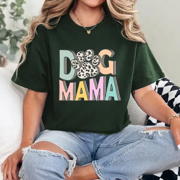 8-3-9.webp Dog Mama T-Shirt – Cute Dog Mom Gift Tee, Pet Lover Shirt for Women, Fur Mama Graphic Tee, Dog Lover Outfit, Casual Mother's Day Top