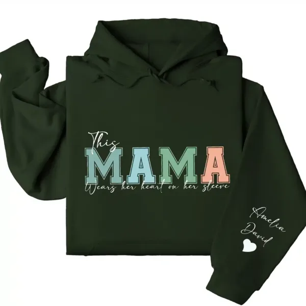 8-5-2.webp This Mama Wears Her Heart on Her Sleeve Hoodie – Custom Hoodie with Kids’ Names, Personalized Mother’s Day Gift for Mama