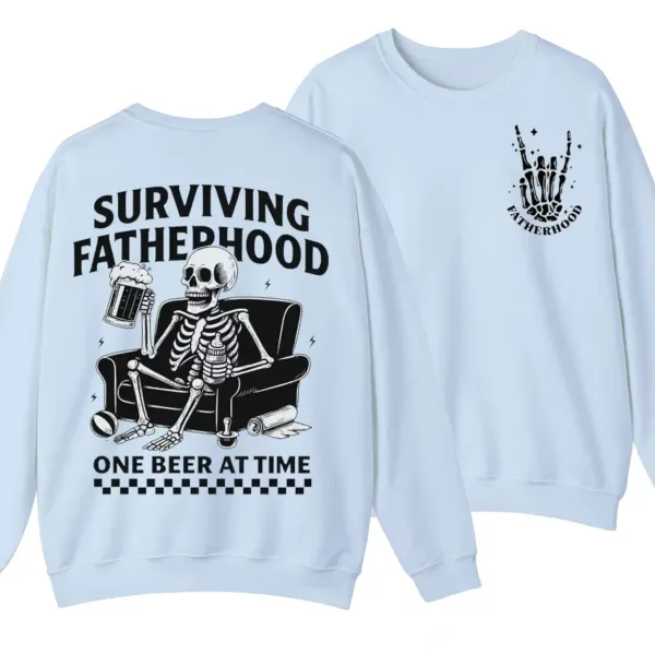 Surviving Fatherhood One Beer At A Time Sweatshirt, Funny Father, Drinking Husband, Fathers Day Gift, Gift for Dad, Model Sweater