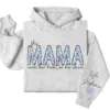 This Mama Wears Her Heart on Her Sleeve Hoodie – Custom Hoodie with Kids’ Names, Personalized Mother’s Day Gift for Mama