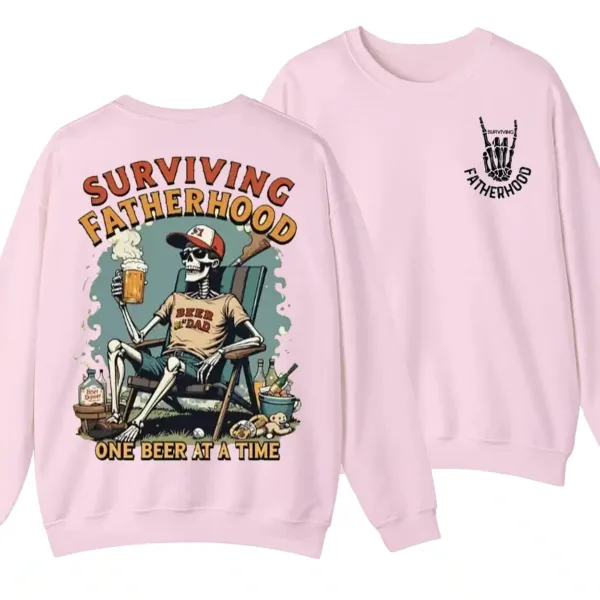 9-3-3.webp Surviving Fatherhood One Beer at a Time Sweatshirt, Funny Father's Day Shirt, Happy Father’s Day Gift, Model Sweater