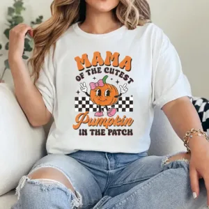 9-3-4.webp Mama of The Cutest Pumpkin In The Patch Halloween Fall T-Shirt - Unisex, Gift for Halloween Day, Gift for Mama