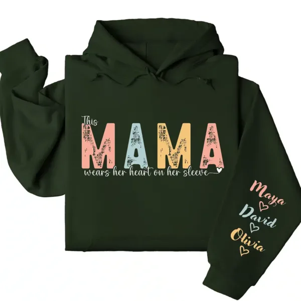 9-5-2.webp This Mama Wears Her Heart on Her Sleeve Hoodie – Custom Hoodie with Kids’ Names, Personalized Mother’s Day Gift for Mom