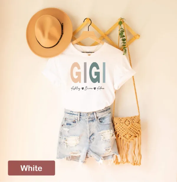 Personalized Gigi Shirt with Kids' Names - Custom Mom or Grandma Shirt - Nana Shirt - Grandkids Name Tee