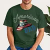 American Dad Shirt ? Patriotic Cowboy Hat USA Flag T-Shirt