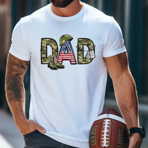 Army-Dad-Shirt-2.jpg Army Dad T-Shirt, Father's Day, Military Dad Gift, Camo Army Boots American Flag T-Shirt, Veteran Dad Tee, Proud Army Father Apparel