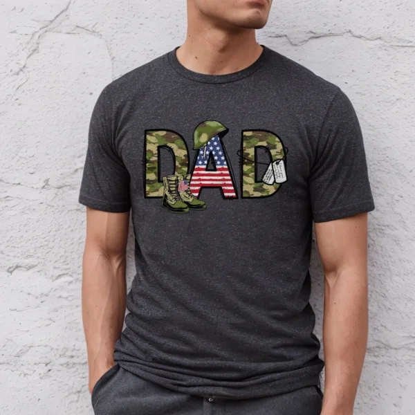 Army-Dad-Shirt-4.jpg Army Dad T-Shirt, Father's Day, Military Dad Gift, Camo Army Boots American Flag T-Shirt, Veteran Dad Tee, Proud Army Father Apparel