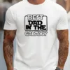 Best Dad In The Galaxy Printed, Men's Short Sleeved T-shirts, Fashion Comfortable Casual Tops For Summer & Spring Daily Wear