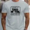Best Dad In The Galaxy Printed, Men's Short Sleeved T-shirts, Fashion Comfortable Casual Tops For Summer & Spring Daily Wear