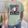 Baseball Dad USA Flag Shirt ? Vintage Patriotic Gift for Baseball Lovers