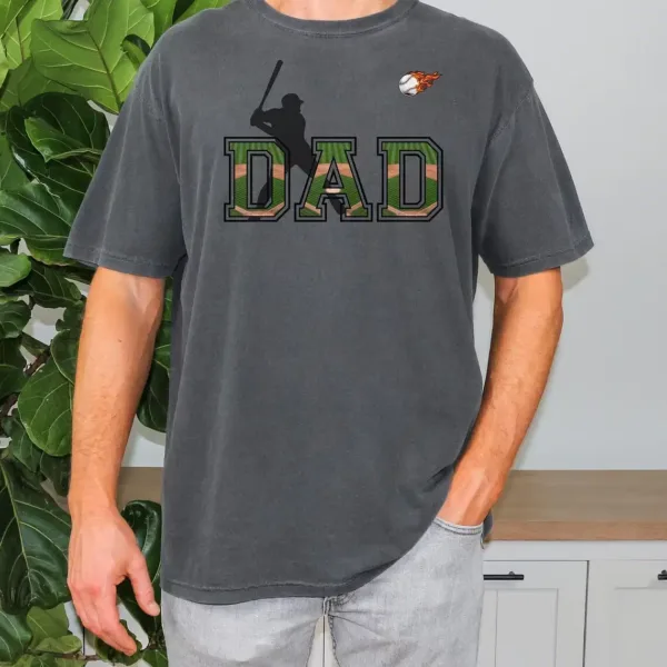Cool Baseball Dad Shirt ? Unique Field Design and Batting Player ? Father?s Day or Birthday Gift