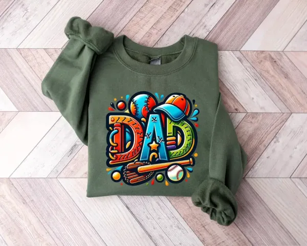 Baseball Dad Shirt ? Sports Field Letter Design with Hitter Silhouette ? Best Gift for Baseball Dads
