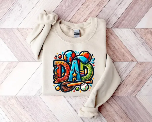 Baseball Dad Shirt ? Sports Field Letter Design with Hitter Silhouette ? Best Gift for Baseball Dads