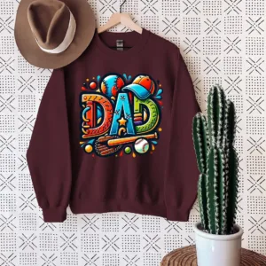 Baseball Dad Shirt ? Sports Field Letter Design with Hitter Silhouette ? Best Gift for Baseball Dads