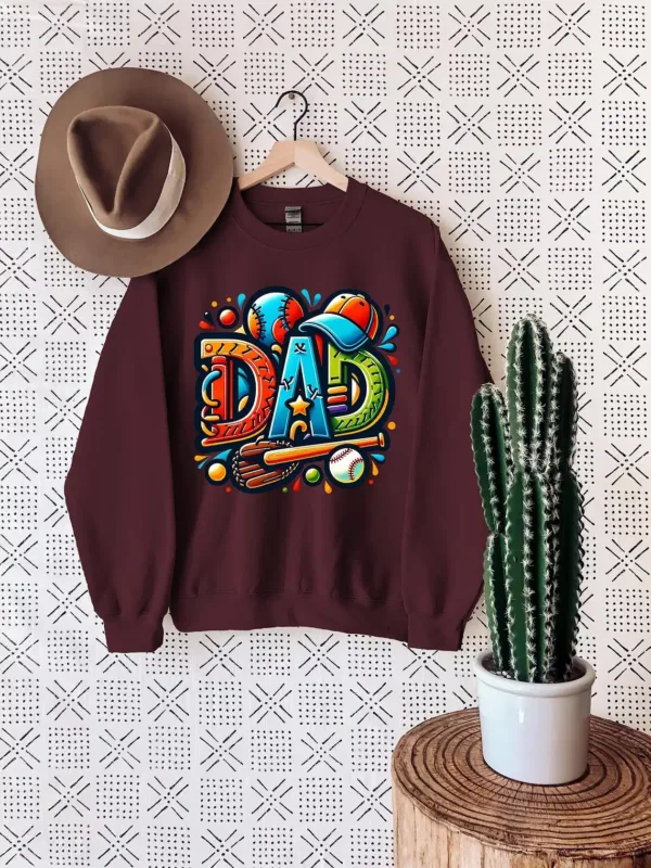 Baseball Dad Shirt ? Sports Field Letter Design with Hitter Silhouette ? Best Gift for Baseball Dads