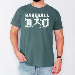 Baseball Dad Shirt with Pitcher Silhouette ? Vintage Sports Tee for Fathers