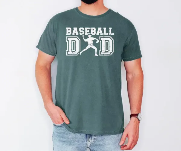 Baseball Dad Shirt with Pitcher Silhouette ? Vintage Sports Tee for Fathers