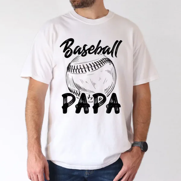 Baseball-Papa-Mens-100-Cotton-T-Shirt-Casual-Relaxed-Fit-with-Baseball-Graphic-1_gm_optimized.webp Baseball Papa T-Shirt - Casual, Relaxed Fit with Baseball Graphic, The Best Father's Day Gift