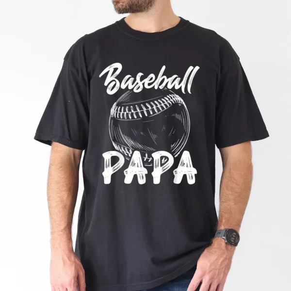 Baseball-Papa-Mens-100-Cotton-T-Shirt-Casual-Relaxed-Fit-with-Baseball-Graphic-2_gm_optimized.webp Baseball Papa T-Shirt - Casual, Relaxed Fit with Baseball Graphic, The Best Father's Day Gift